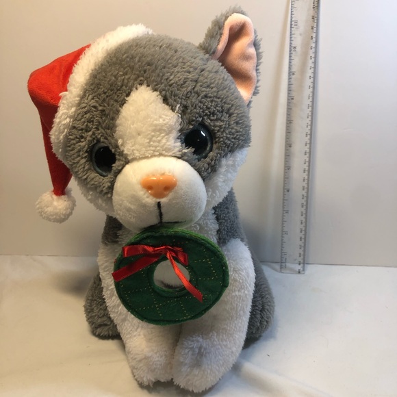 Cut Holiday Christmas Cat with Hat - Picture 3 of 9